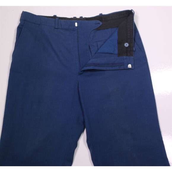 Balenciaga Blue Cotton Flat Front Flared Bell Bottoms Pants Eu 54 - US 34x30 - Picture 5 of 7